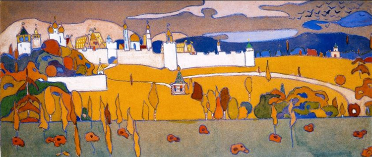 Walled City In Autumn Landscape 1902 Kandinsky Oil Painting